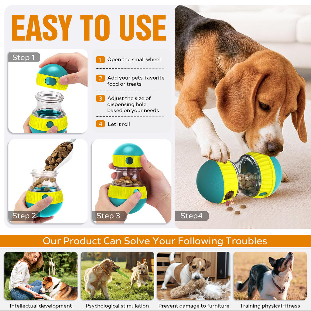 Treat Tumble Ball with dog
