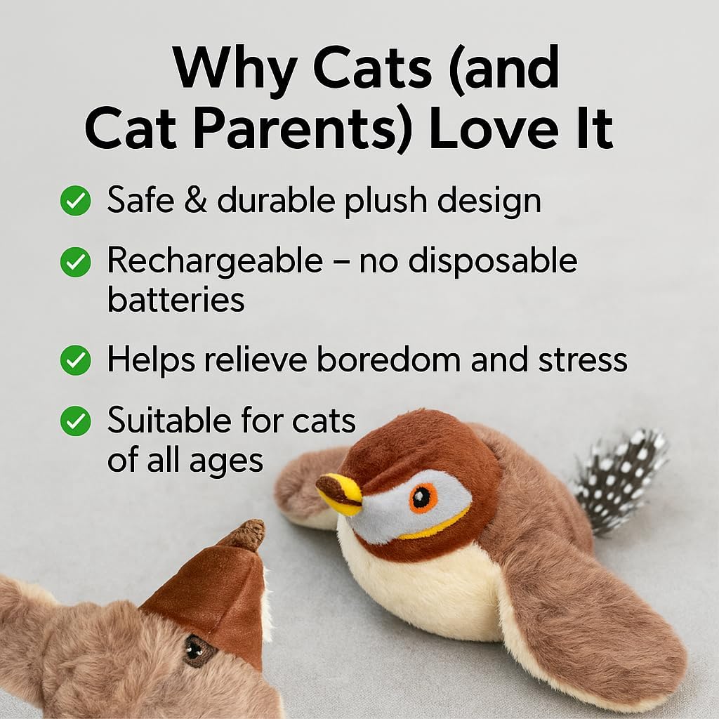 Chirpy Bird Cat Toy detail