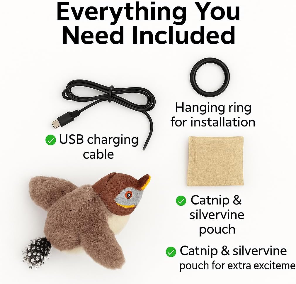 Chirpy Bird Cat Toy with cat